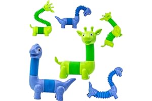 ZAYIN Pop Tubes Fidget Toys - 2 Pc Animal Party Favors for Girls & Boys, Ages 3+ - Sensory Stress Relief Toys for Easter, Christmas, Birthday Gifts