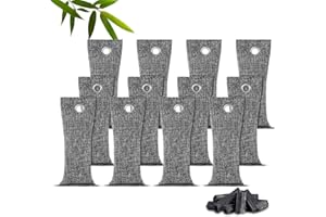 HOTUT Bamboo Charcoal Air Purifying Bags,12×75g Natural Activated Charcoal Bags,Removes Odors and Moisture,Activated Car Air Freshener,Bags Odor Eliminator for Home,Car,Pets,Bathroom
