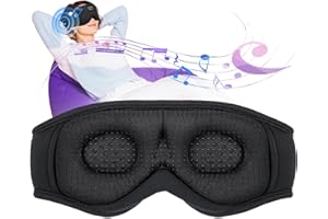 LC-dolida Schlafmaske mit Bluetooth Kopfhörer, 3D Bluetooth Schlafmaske, 3D Augenmaske für Schlafmaske, Schlafkopfhörer für S