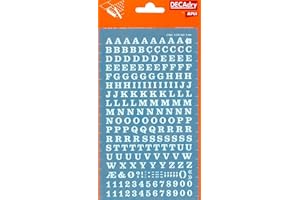 APLI DDB4F - Letras y números transferibles blancos 6 mm, 214 caracteres