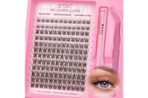 EMEDA Kit med bruna klusterfransar, inklusive franslim och pincett Naturlig 8–14 mm mix Franskluster kit Transparent band DIY-fransförlängning hemma Vattentålig Natural Brown Lash Clusters