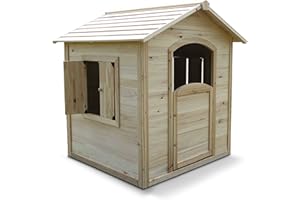 OVIALA Maisonnette en Bois pour Enfant 110 x 110 x 120 cm