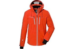 Killtec Męska kurtka narciarska/kurtka funkcyjna z odpinanym kapturem i łapaczem śniegu KSW 44 MN SKI JCKT, ciemnopomarańczowa, M, 38698-000