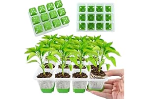 DIELOVEHUA 2PCS Bandejas Semilleros, Bandeja de Germinación Reutilizables, Bandejas de Cultivo con Flexible Pop-out Celdas, Bandejas Semilleros de Germinacion para Cultivo de Semillas y Plantas