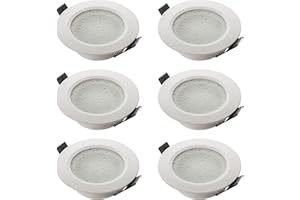 SEBSON Foco Empotrable IP44 para Baño con Casquillo GU10 - Downlight Aluminio Ø90mm, Marco para Focos LED o Halógenos, Diámetro Orificio 70mm - Set de 6