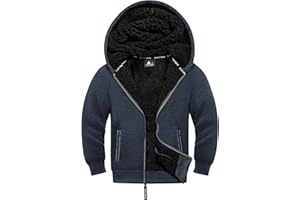 JACKETOWN Jungen Sweatjacke Gefüttert Kinder Hoodie Sweatshirt Kapuzenpullover Fleecejacke mit Kapuze Langarm Warme Winterjacke Classic Pullover mit Reißverschluss