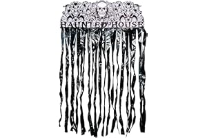 SHATCHI Dörr svart glänsande glitter folie fransgardiner för halloween dekoration spökhus 90 cm x 170 cm