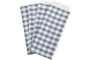 søstre & brødre 4er Set Geschirrtücher Küchentücher im hochwertigem Dobby-Design | Made IN EU | 100% Baumwolle - ÖKO-TEX Standard 100 | 50 x 70 cm Blau-Weiß Quadrate