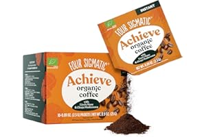 Organic Mushroom Coffee by Four Sigmatic | Arabica Instant Coffee Singles with Lion's Mane, Chaga and Rhodiola | Mushroom Coffee Instant Mix for Better Focus and Immune Support | 10 Packets