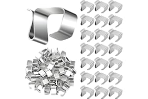 Shengruili 120 ganci per grondaie per catene luminose, in acciaio inox, luci natalizie in metallo, ganci per grondaia, ganci per grondaia, ganci in acciaio inox