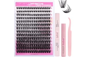 FADLASH Kit Pestañas Postizas Individuales 0.07 D 8-16mm 100D DIY Pestañas Kit de Extensión Pestañas de Pegamento y Sellado Pinzas Racimo,Removedor Pegamento Pestañas,Pestañas para Diy en Casa