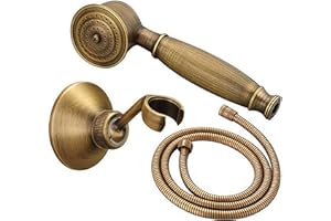 ALBERTA Rociador de Ducha, Set de Ducha, Rociador de Latón Retro Con Forma de Teléfono, Con Plato de Ducha y Manguera de 1.5 M, Para Bañera y Ducha