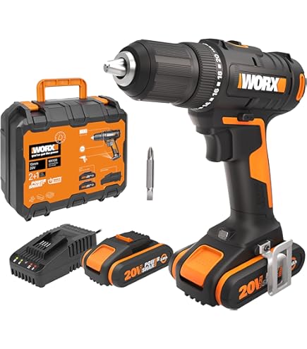 WORX WX370.1 20Volt/2.0Ah. Li-ion Çift Akülü Profesyonel Şarjlı Darbeli Matkap e