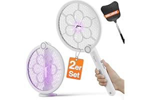 COBUS RAPIZZ 2er Set Elektrische Fliegenklatsche Akku - 3in1 Funktion & Gratis Mückenklatsche I Extra Stark I Mosquito Bat Fly Swatter Elektronische Elektro Fliegenklatschen USB Elektrischer Mücken Schläger