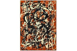 LEJU ART Leinwand-Ölgemälde Jackson Pollock《Free Form》Artwork Poster Picture Modern Wall Art Decor Home Living room Decoration 50x70cm(20x28in) Frameless