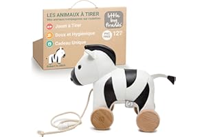 Les Animaux à Tirer Little Big Friends | Jouet à Tirer pour Bébé | Jouet Traditionnel | Facile à Nettoyer | Sûr pour bébé | Robert le Zèbre