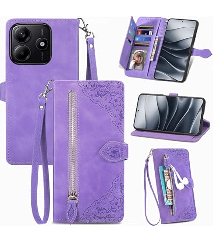 Custodia Portafoglio Per Xiaomi Redmi Note 14 4G | Cover In Pelle Con Pellicola Vetro | Porta Carte - Foto 8