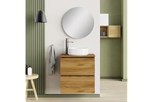 Baikal Mueble de Baño Deva. Mueble Suspendido en Pared Incluye Lavabo cerámico. Disponible en Fondo 39cm y 46cm. Mueble MONTADO.