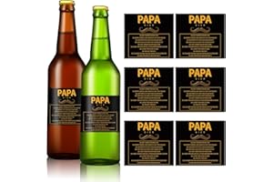 XUWAIDSGN 6 Stück Papa Bier Flaschenetikett Set bierflaschen Sticker Geschenkidee Bier Flaschenetikett personalisiert Weinflaschen Etikett Geburtstags-Flaschenetikett für Männer, Frauen, Beer