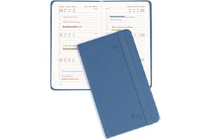 Jokisa Agenda de Poche 2025 Semainier, Agenda Vertical Scolaire 1 Semaine 2 pages, Planificateur Hebdomadaire avec Couverture Rigide en PU Cuir, À propos de l'A6(16,5 x 9,5 cm)