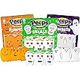 Needzo Peeps Candy Halloween Ghost, Skulls and Pumpkins Fun Shaped Marshmallows, Marshmallow Birthday Party Favor Gift Candies for Peep Lovers, Pack of 3