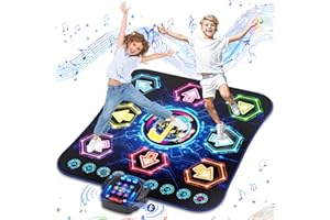 MAYSIDA 2025 Nueva Alfombra de Baile para Niños,Alfombra de Baile Electrónica con 8 Botones Luminosos y Batería Led,Bluetooth Inalámbrico y 27 Niveles de Juego,¡un Gran Regalo de Cumpleaños para Niñas y Niños