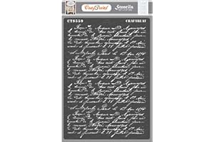 CrafTreat French Stencils for Furniture Painting letters - French Script Stencil Size: A4 - French Style Stencils for Crafts Reusable Vintage Pattern - French design Stencil for Painting on Wood