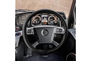 ZATOOTO Pokrowiec na kierownicę do samochodów ciężarowych, 46-48 cm, "zrób to sam", 47 cm, antypoślizgowy, z igłą i nitką (czarny)