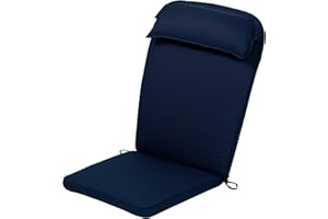 Plant Theatre Adirondack Chair Luxury High Back Cushion with Head Pillow in Cool Navy