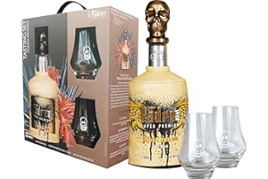 ‎PADRE AZUL Padre azul Tasting Set Tequila Reposado 40% • Premium Tequila Made in Mexico • Sehr weicher Reposado für den puren Genuss in Geschenkpackung inklusive zwei Gläser (1 x 0.7 l)