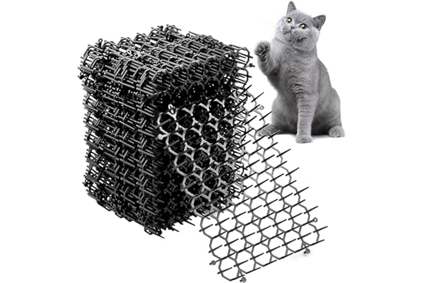 12 Piezas Repelente Gatos Exterior Jardin, 20,5 x 15 cm Ahuyentador Pinchos Anti Gatos Exterior Plástico, Tapete Antigatos para Jardin Interior Exterior Césped Protección de Plantas