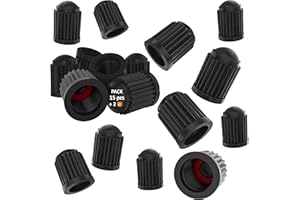 GENERAL IMPORT COMPANY Pack de 15 Tapones para Rueda de Coche + 2 de Regalo | Tapón Universal para Válvula de Neumático, Moto, Bicicleta o Patinete | Anillo Sellador Antifugas para Protección Total