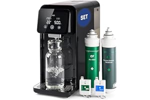 ‎HO3 HO3 Home One Auftisch Osmoseanlage für Trinkwasser mit 4 Temperaturstufen (RT, 50, 85, 95°C), 10 Stufen Wasserausgabe, mit Echtzeit TDS, MicroShield Filtertechnologie, Wasserfilter (Schwarz)