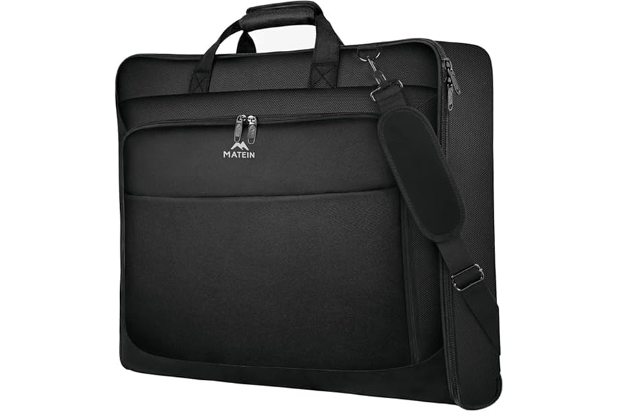 MATEIN Suit Carrier for Men, Travel Garment Bags with Strap for Business, Travel Suit Bag for Men Women, Waterproof Wrinkle Free Garment Covers (BLACK)