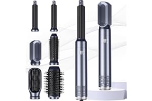 ‎MOGAWAVE Hairstyler 6 in 1 Air Styler set mit 1000W Haartrockner, Warmluftbürste, Föhnbürste, Rundbürstenföhn, Lockenstab, Glättbürste, Geben Sie dem Haar Volumen, Glätten, Locken und Föhnen