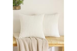 EMEMA Kordsamt Kissenbezug Granulat Dekorative Sofakissen Dekokissen Kissenbezüge Couchkissen Kissenhülle Weich Kissen Bezug Zierkissen für Sofa Couch Wohnzimmer 2er Set 40x40 cm Beige
