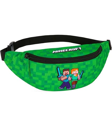 Ceinture Porte-Monnaie Minecraft Officielle - Sac Banane Enfant License Panini (Accessoire Voyage Garçons)