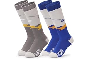 OutdoorMaster Chaussettes de Ski Enfants,Chaussettes Thermique Manchette Antidérapante Sur Le Mollet (OTC) Pour Homme et Femme
