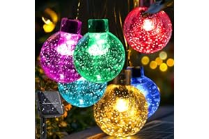LUJASI Guirlande Solaire Exterieur, 8M 30LED Guirlande Lumineuse Exterieure Solaire, 8 Modes IP65 Étanche Guirlande Lumineuse Solaire pour Jardin, Mariage, Fête, Balcon, Éclairage Automatique(RGB)