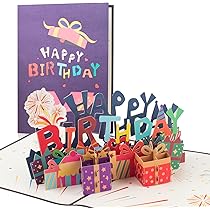 Biglietto Di Auguri Di Compleanno Pop-Up 3D A Forma Di Torta Con Busta 1221588