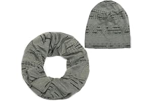 styleBREAKER Loop Schal und Beanie Mütze Set im Destroyed Vintage used Look, Unisex 01018209