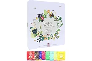 English Tea Shop Organic Luxury Gift Tin - 72 Tea Bag Sachets - 6 Different Flavours., 136 g