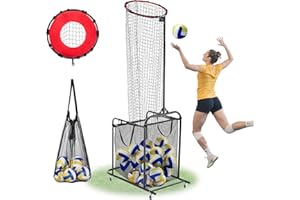 VEVOR Système de filet d'entraînement de volley-ball, 20,3 x 3,7 x 3,4 m, pratique de lancer/filet de 14, filet portable, installation facile pour intérieur et extérieur