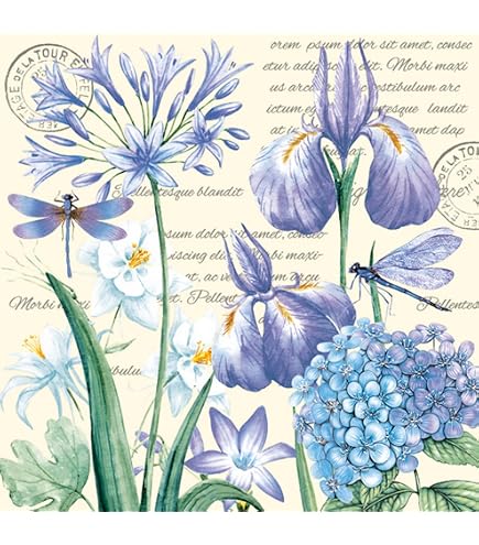 Tovaglioli Di Carta 3 Veli Motivo Floreale – 33x33 Cm, Confezione Da 20 – Ranuncoli Soleggiati, Made In EU, FSC