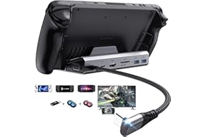 YCE Dockingstation für Steam Deck 6-in-1 USB Hub with HDMI 1.4,2 USB3.0 Ports,1000Mbps,USB-C 100W PD,VGA Steam Deck Accessories für Valve steam Deck/Rog Ally/Switch/Legion Go