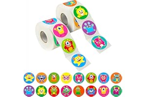 HEBAYY 600 Stück Monster Aufkleber für Kinder, 16 Designs Party Dekoration Ermutigung zur Lehrer belohnung Motivierende Abziehbilder (3,8 cm Durchmesser)