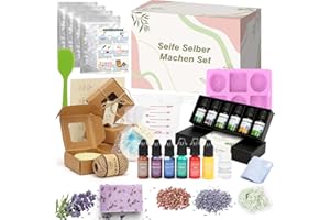 ‎OSTWOLKE OSTWOLKE DIY Seife Selber Machen, Seifen Selber Machen Set, Kreative Basteln Erwachsene, Seifenset DIY Komplettset mit Seifenbasis & 6 Acrylfarbe usw. für die Seifenherstellung