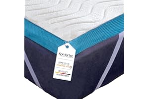 ‎KOMFORTEC Komfortec Topper 180x200cm – 7,5 cm hoch, Visco Memory Schaum Matratzentopper mit 4 Eckgummis für Boxspringbetten, Waschbarer Aloe Vera Bezug