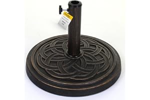 Marko Outdoor 12KG Parasol Base Heavy Duty Cast Iron Effect Umbrella Patio Sunshade Garden Holder (Hampton)