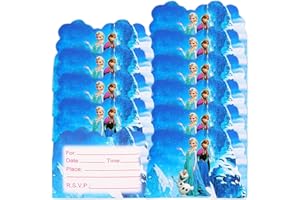Qemsele inviti Compleanno Bambini, 30 Inglese Inviti Battesimo con Buste Biglietti Cartoline per Bambini, Ragazze Festa di Compleanno e Baby Shower (4,3 * 5,5 Pollici (11 * 14 cm), Frozen)